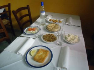 antipasti  e ouzo